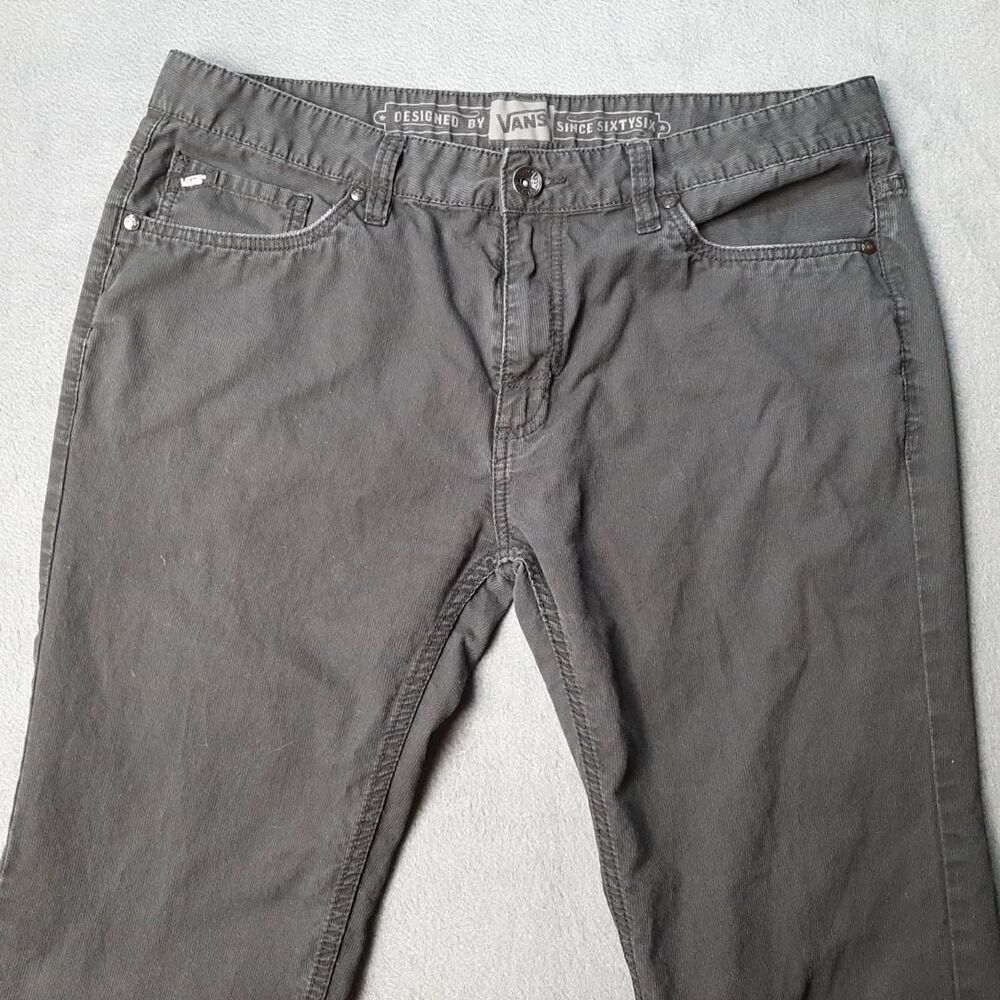 Vans Pants Men 34 x 30 Black Corduroy Chino Lightweight Skate Casual Skateboard